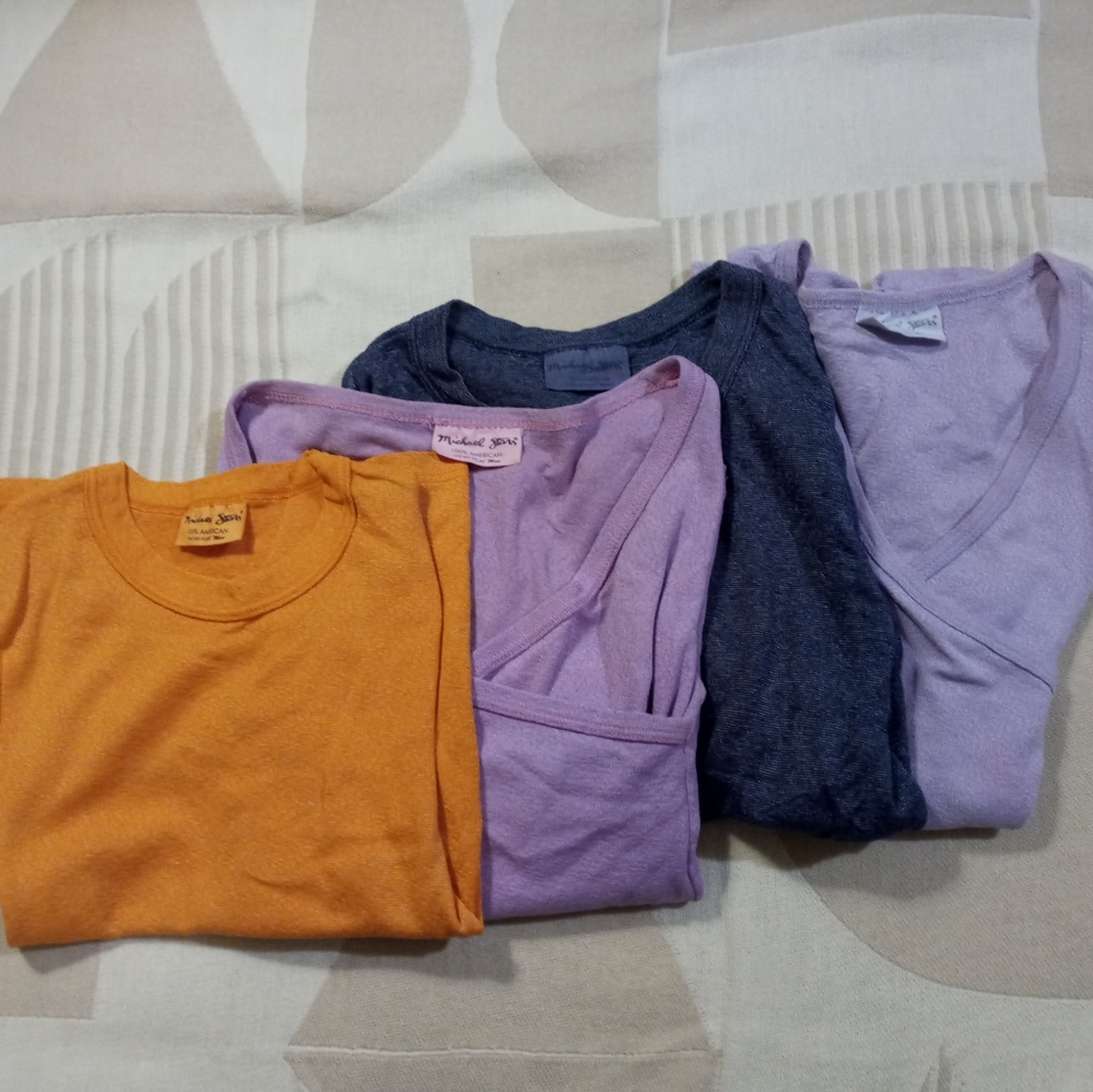 4 Michael Stars Shimmer Basic Tops "One Size Fits Most"